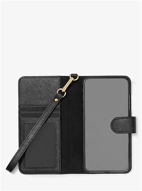 iphone xs max case michael kors|Saffiano Leather Wristlet Folio Case for iPhone XS Max .